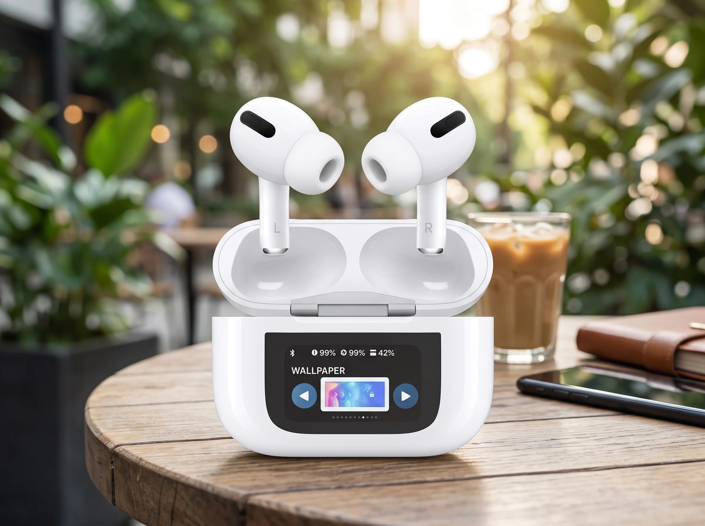 Audifonos A9-PRO inalámbricos con pantalla táctil